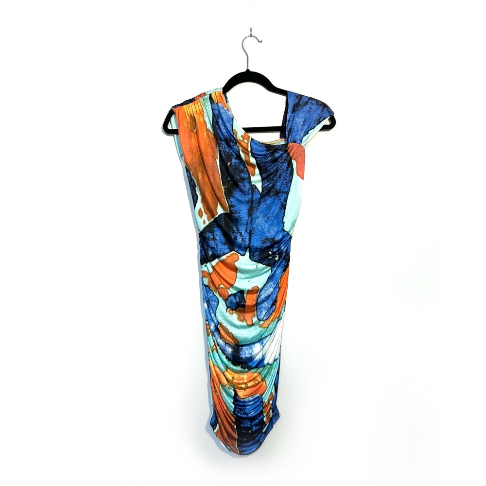 Andrew Marc - Blue, Teal, and Orange Silk Dress Size 0